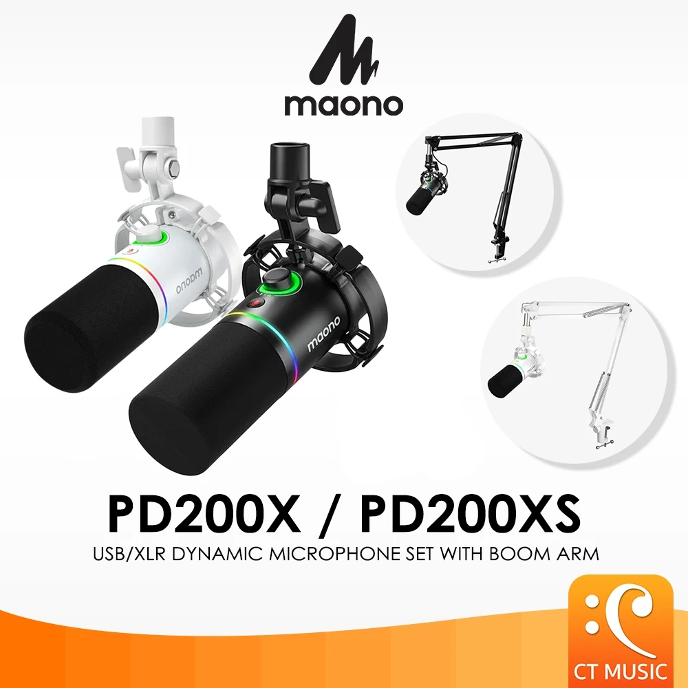 (ส่งด่วนจากไทย) Maono PD200X / PD200XS Set with Boom Arm Dynamic Microphone USB/XLR รับประกันศูนย์ไทย 1ปี PD200 X