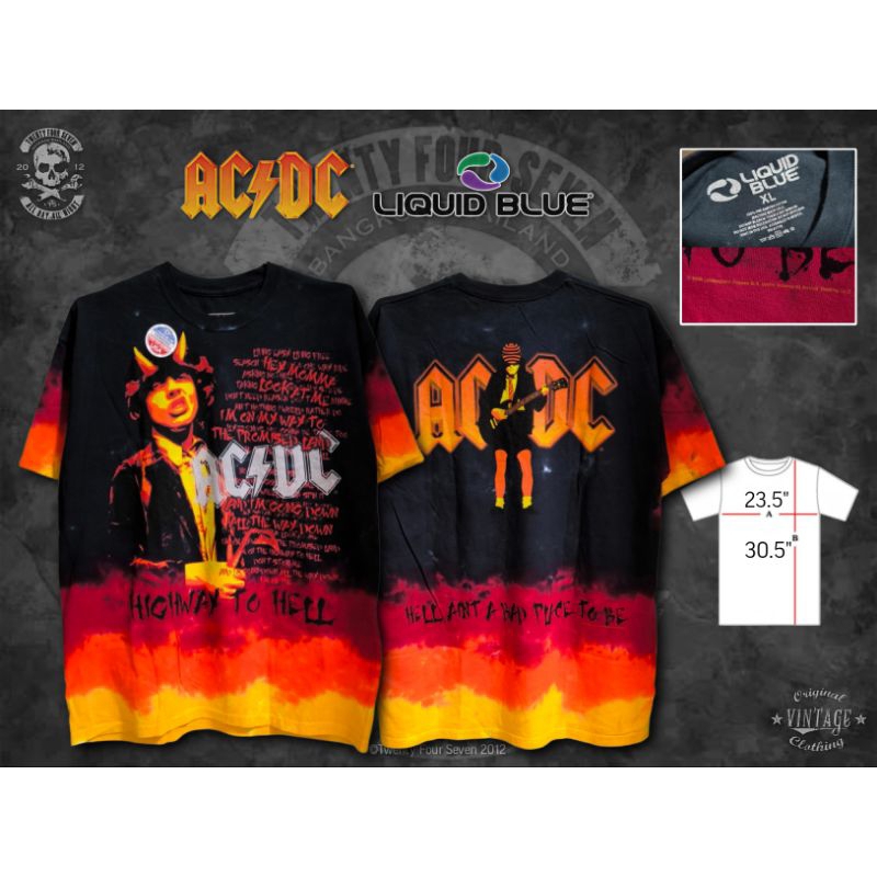 เสื้อวงแท้ AC/DC x Liquid Blue​ Highway To Hell Tie Dye T-Shirt​ 2006​ ใหม่มือหนึ่ง (Dead Stock)
