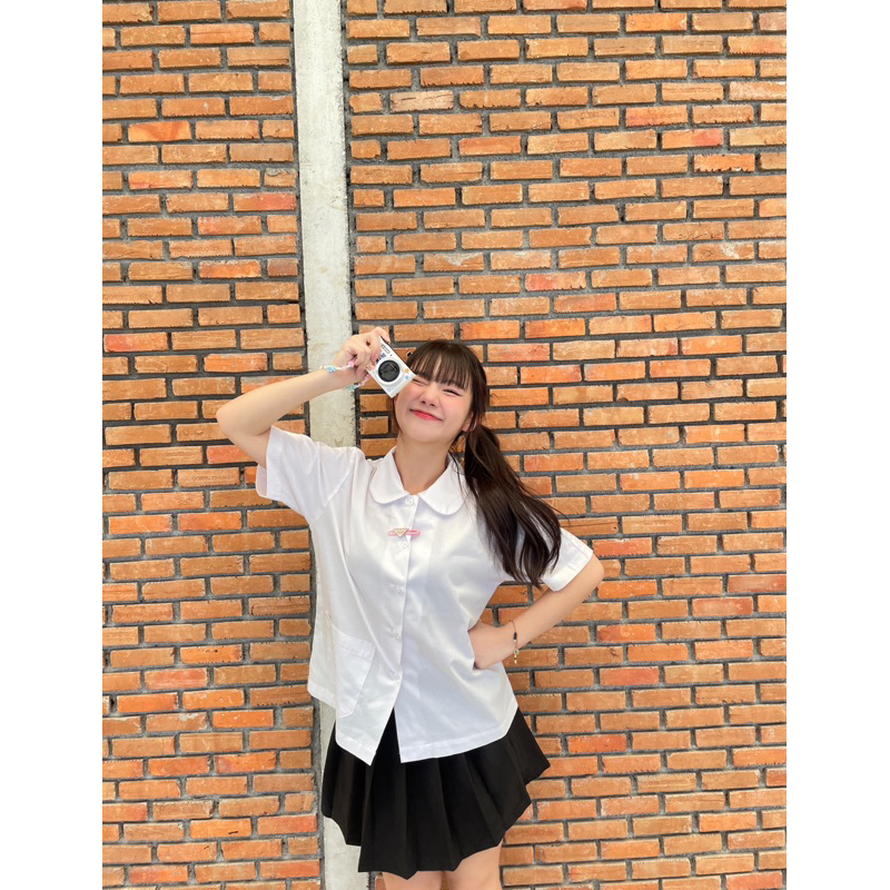 เสื้อนักศึกษา “คอบัว” 💖(สีมะลิ/สีโอโม่ )ใส่แล้วเด็กมาก เนื้อผ้าไม่บางแน่นอน💖 - รูปที่ 6