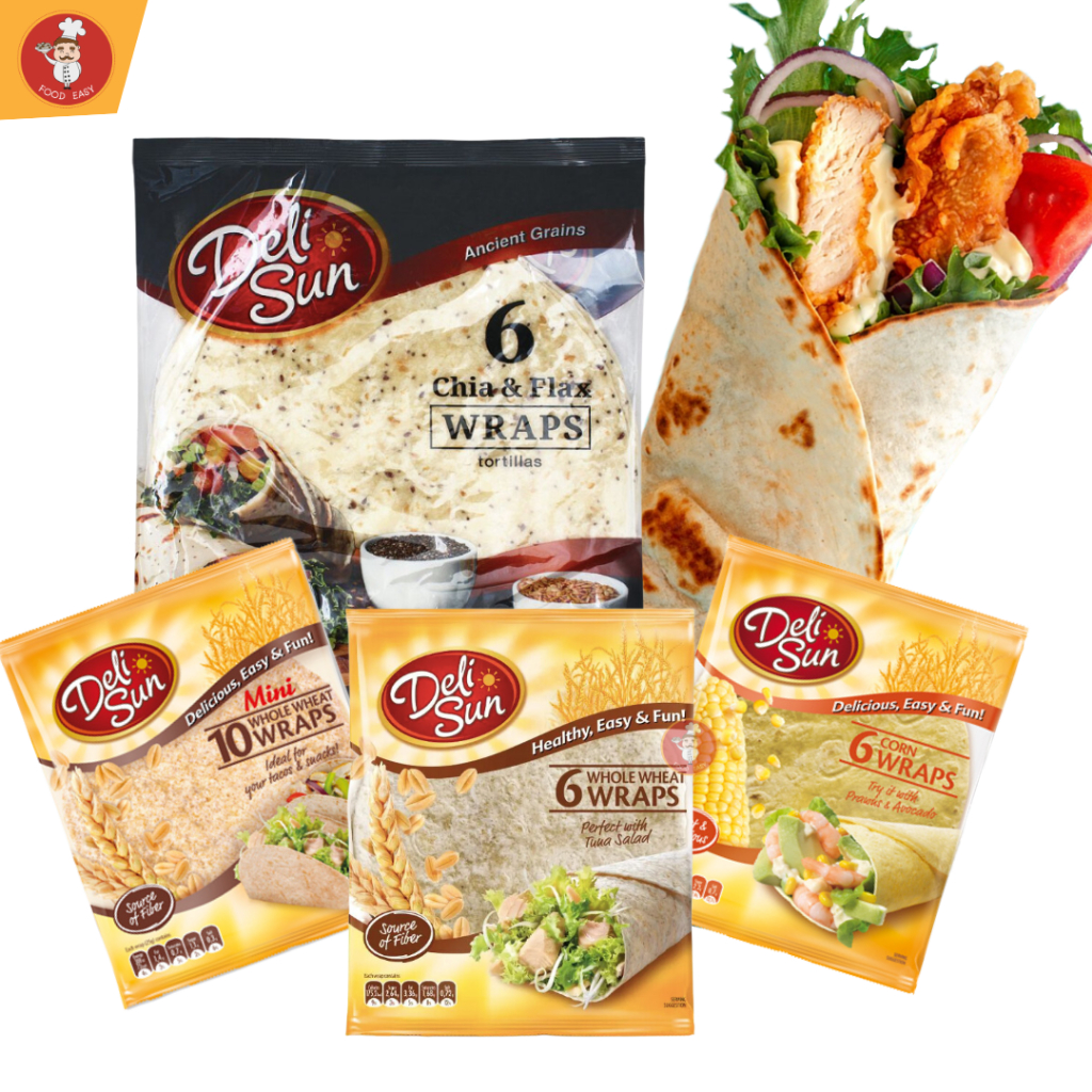 แป้งแรป แป้งแรพ Deli Sun Tortilla Wrap 23.5Cm แป้งตอร์ติญ่าคุณภาพจากสเปน แป้งบาง เหนียวนุ่ม ใช้งานง่