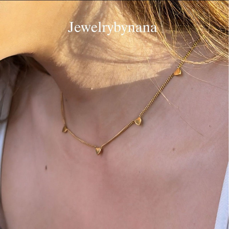 EVA mini heart stainless steel necklace  สร้อยคอจี้หัวใจมินิรอบเส้น  ใส่ติดคอก็เก๋มากๆ