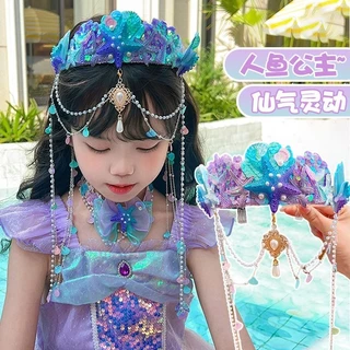 D3/3มงกุฏนางเงือก พร้อมสร้อยหน้าผาก สวยหรูมากๆคะ ใส่ได้ทั้งเด็ก และ ผู้ใหญ่ งานไฮเอ็นสวยหรูมากๆ สินค้าพร้อมส่งในไทย
