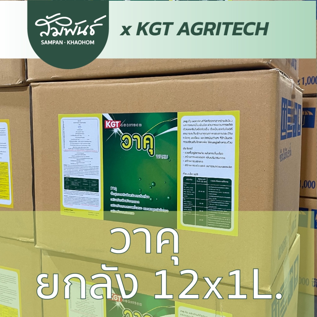วาคุ KGT สาหร่ายสีเขียวสกัด ยกลัง  ! สินค้ายกลัง 12 ขวด x 1 ลิตร !!!!