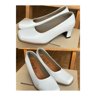 Sale รองเท้าคัทชูพยาบาล รับปริญญา รับหมวกพยาบาล ซับดับเบิ้ลนุ่ม หัวตัด สูง2นิ้ว รหัส P387 ใส่ไม่พอดีแจ้งเปลี่ยนไซส์ได้