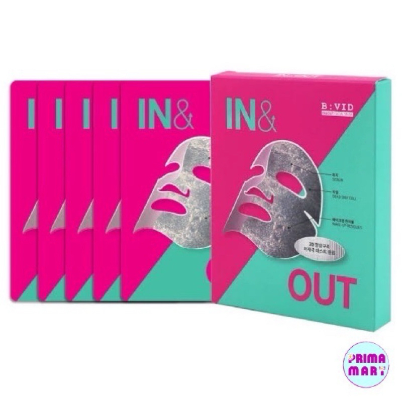 แท้/พร้อมส่ง B:VID In & Out Facial Mask Pack ฉายา "มาส์กคนสกปรก“ 5แผ่น/กล่อง