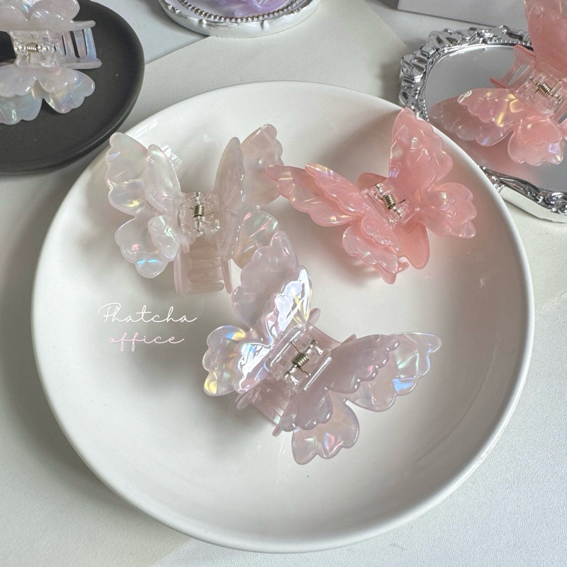 [พร้อมส่ง]เข้าใหม่! กิ๊บผีเสื้อ กิ๊บหินอ่อน6cm กิ๊บหนีบผม กิ๊บผีเสื้อหินอ่อน