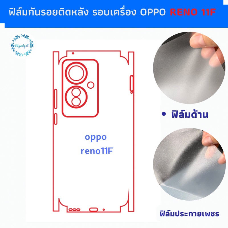 Oppo Reno 11F ฟิล์มกันรอยหลัง, ฟิล์มกันรอยขอบเครื่องพร้อมชุดติดตั้ง