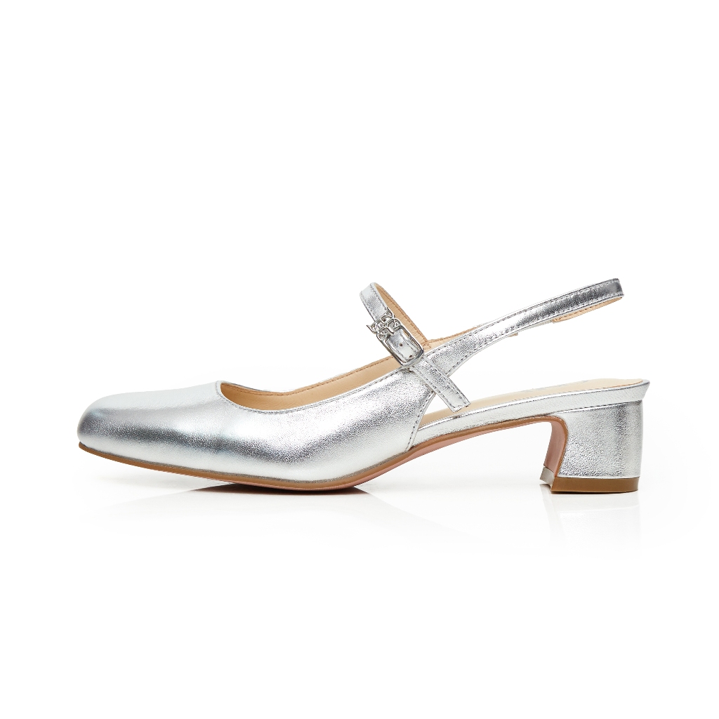 O&B รองเท้าหนังแกะ รุ่น SUSANNE HEELS IN SILVER-11208SS16041F_U4SIXX