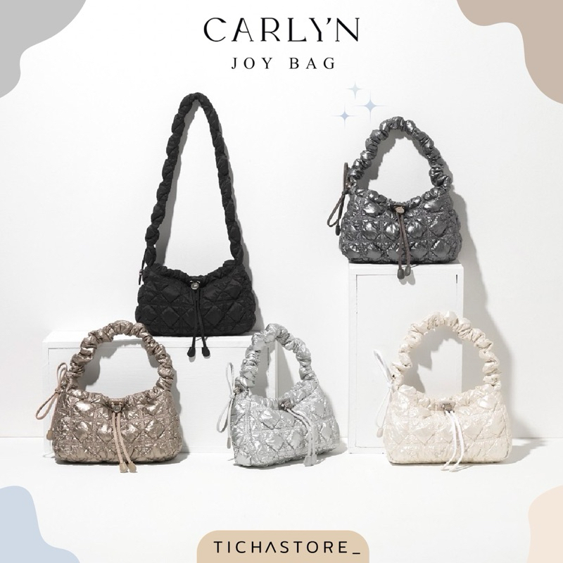 (พร้อมส่ง) Carlyn Bag รุ่น Joy สี Taupe/Black/Silver/Metal/Pearl White ของแท้100%