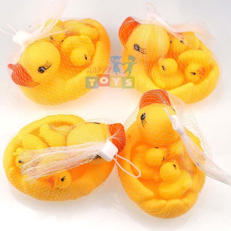 ชุดเป็ดมีเสียง ชุดของเล่นอาบน้ำ เป็ดอาบน้ำ ชุดเป็ด 4ชิ้น - รูปที่ 5