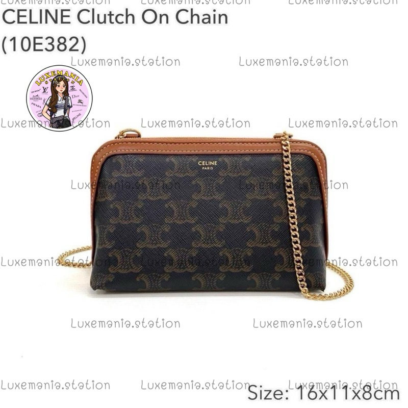 👜: New!! Celine Triomphe Clutch with Chain 10E382‼️ก่อนกดสั่งรบกวนทักมาเช็คสต๊อคก่อนนะคะ‼️