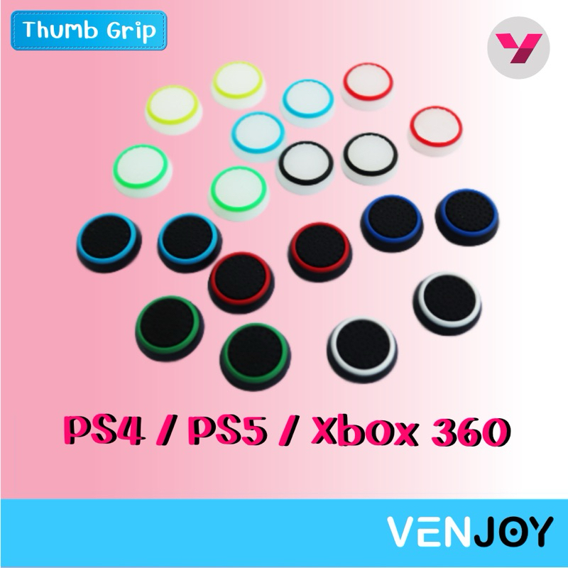 ( 1คู่ ) ฝาครอบอนาล็อกจอยลายกลม Analog Caps for PS4/ PS5 / XBox 360