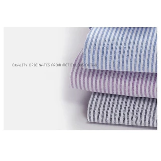 เสื้อเชิ้ตผู้ชาย แขนสั้น OXFORD ลายทาง ริ้ว - RALPH T OFFICIAL เสื้อเชิ้ตแขนสั้น