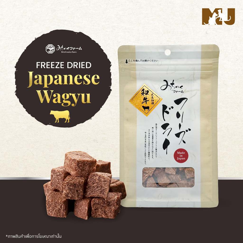 Freeze Dried Japanese Wagyu 45g.ฟรีซดรายเนื้อวากิวขนมพรีเมียมจากประเทศญี่ปุ่น ขนมสำหรับน้องหมา น้องแมว