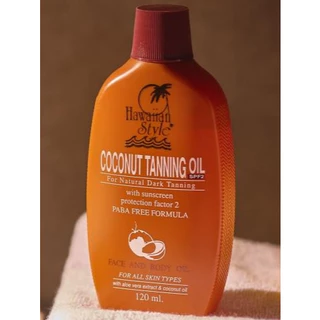 Hawaiian Style Coconut Tanning Oil SPF2 100 ml *2 (2 ขวด) น้ำมันมะพร้าวทาอาบแดดผิวแทนน้ำตาล