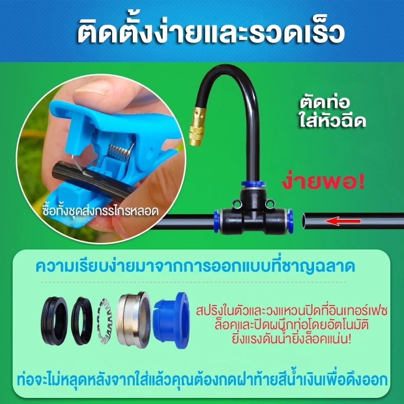 ชุดพ่นไอน้ำ เครื่องพ่นหมอก สำหรับสวนและการเกษตร thumbnail 8