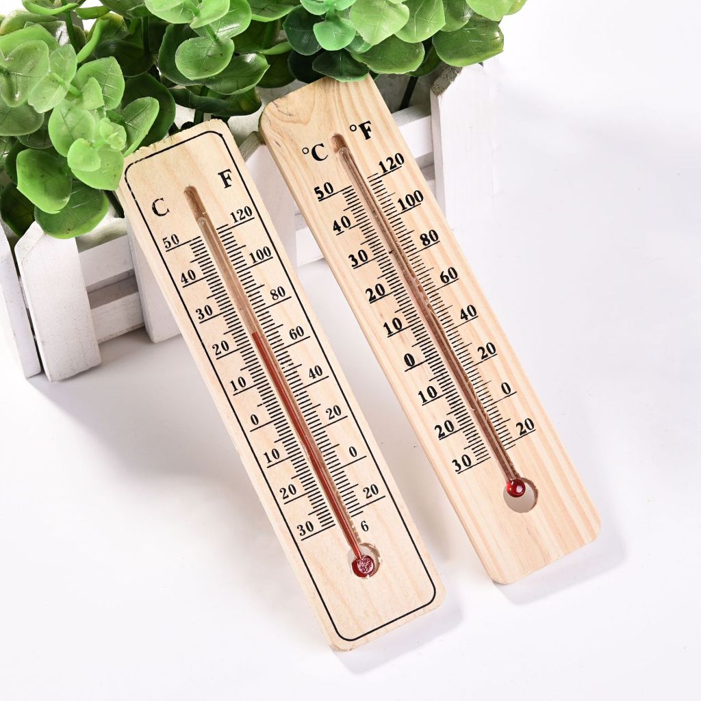 เทอร์โมมิเตอร์ แบบไม้ ที่วัดอุณหภูมิ thermometer วัดอุณหภูมิห้อง สำนักงาน ออฟฟิศ ห้องปฏิบัติ ตู้ฟักไข่ไก่