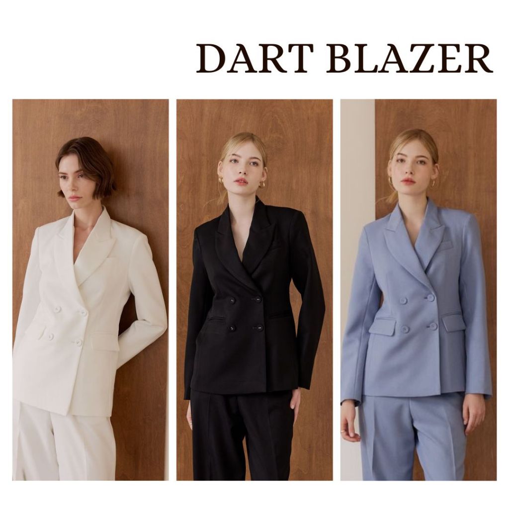 MAVE เสื้อ รุ่น Dart Blazer สี Soft white, Soft black, Soft jeans