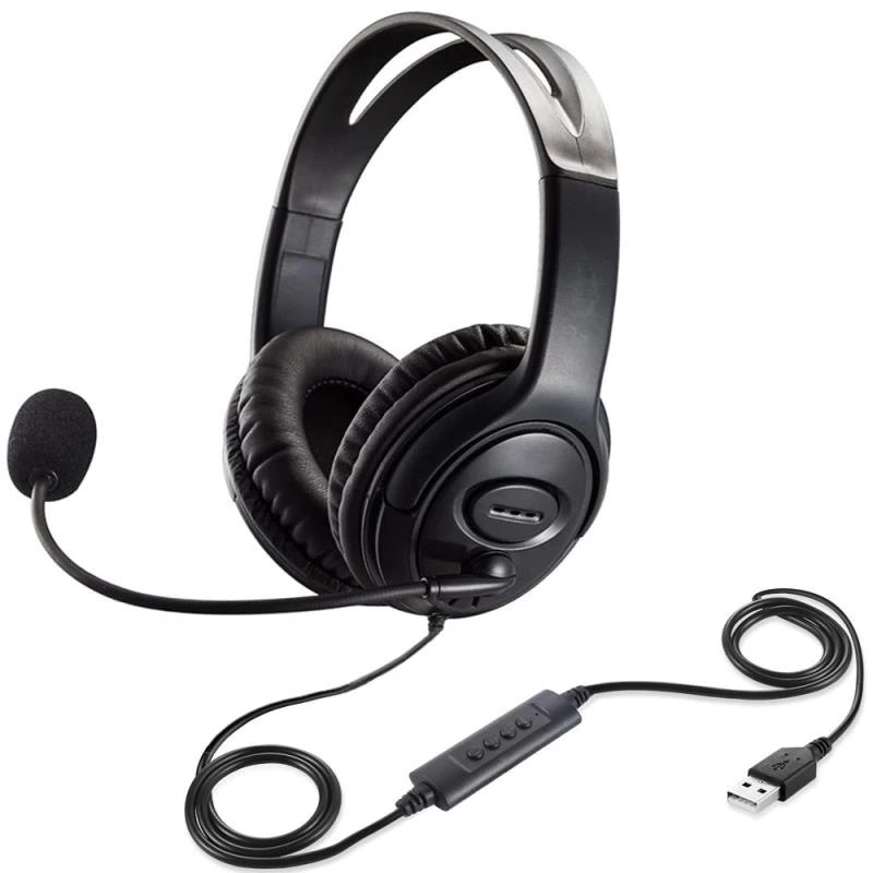 Headset หูฟังแบบครอบหู for Office Business for Zoom Skype Light Weight แฟนเทค แบบครอบหัว มีไมโครโฟน