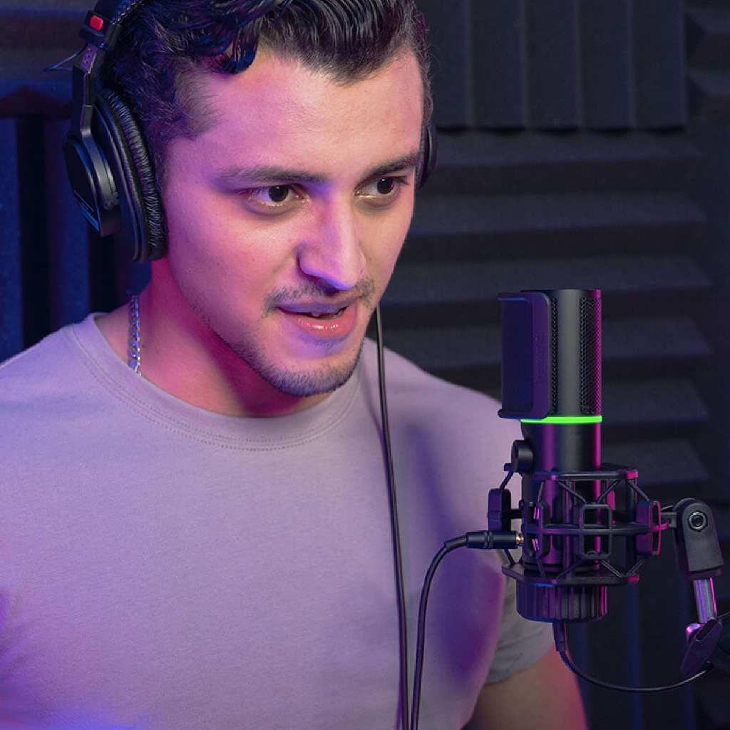 Streamplify MIC Arm Microphone Black ไมโครโฟน RGB พร้อมขายึดโต๊ะ