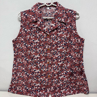 L เสื้อผ้าคนแก่แขนกุดคอฮาวาย ไซส์ L