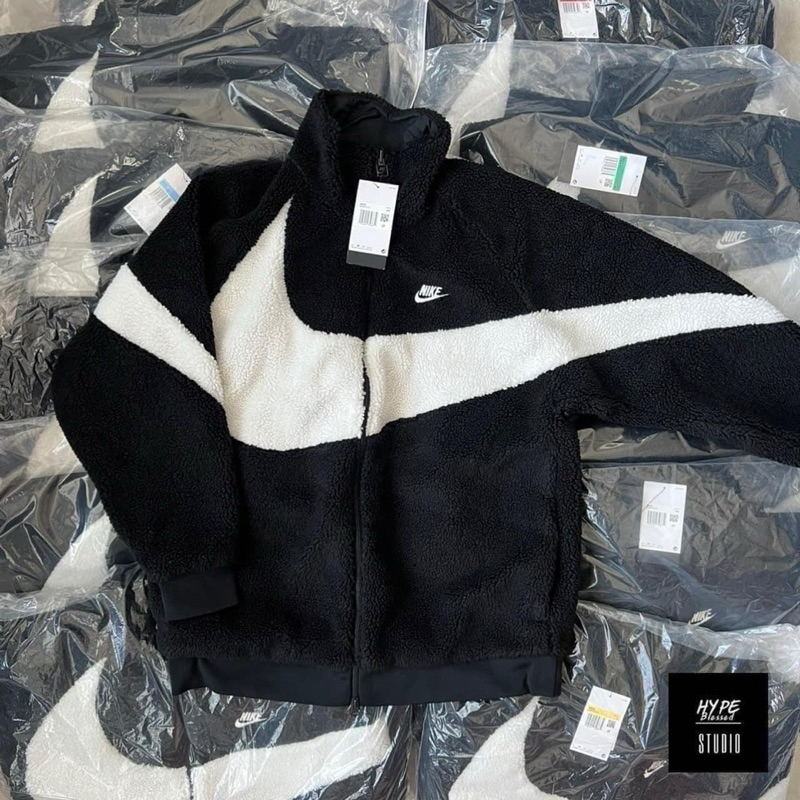 [พร้อมส่งในไทย🇹🇭] เสื้อแขนยาว ใส่ได้2ด้าน Nike Big Swoosh Reversible Boa Jacket ของแท้ 100%
