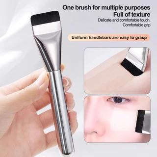 แปรงรองพื้น แบบแบน แปรงด้ามใส คนหัวแบนไม่กินแป้ง Foundation Brush
