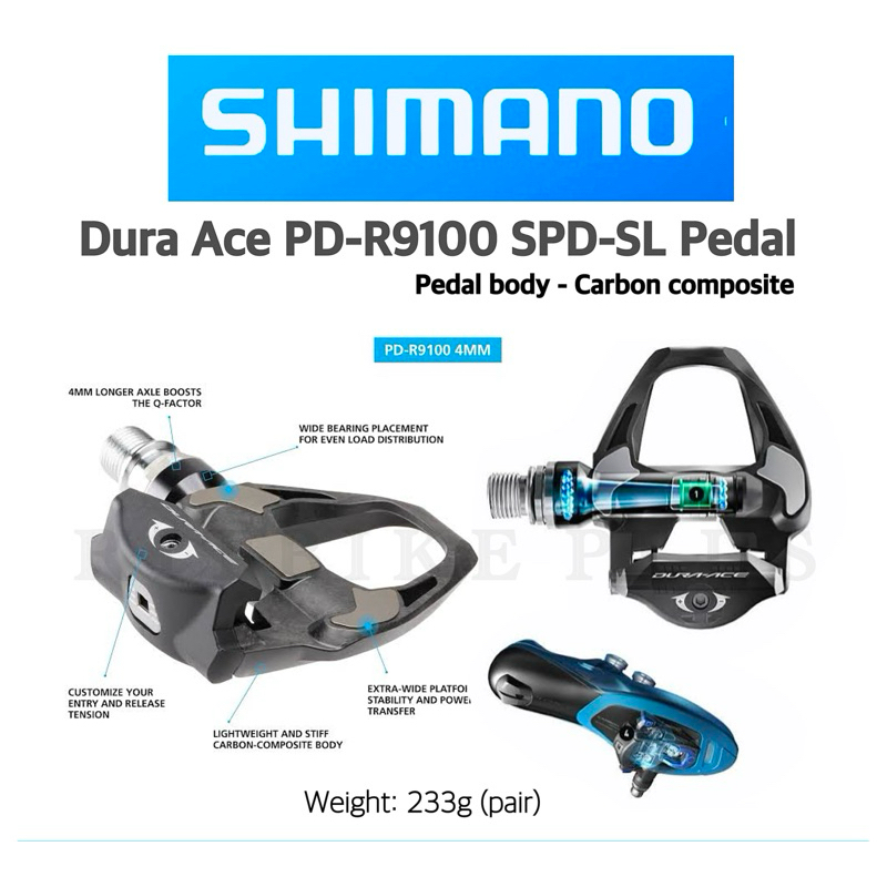 (ประกันศูนย์แท้ 2 ปี)  บันไดเสือหมอบ Shimano รุ่น DURA-ACE  PD-R9100 พร้อมครีตครบเซ็ต สินค้าบริษัท