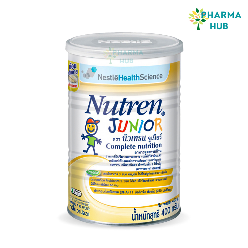 Nestle Nutren Junior อาหารเสริมทางการแพทย์ สำหรับเด็ก 400 g. กลิ่นวานิลา เวย์โปรตีน อร่อย ทานง่าย