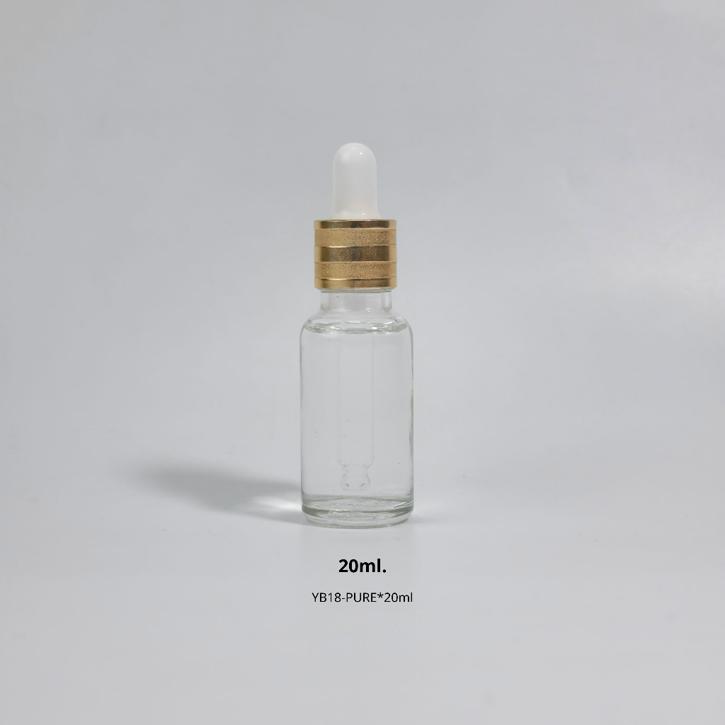 ขวดแก้วพร้อมดรอปเปอร์(ฝาเอสเต้ทอง จุกขาว)ขนาด 5ml 10ml 15ml 20ml 30ml 50ml 100mlหัวบีบหยด ใส่เซรั่ม เอสเซ้นต์ ขวดแบ่ง