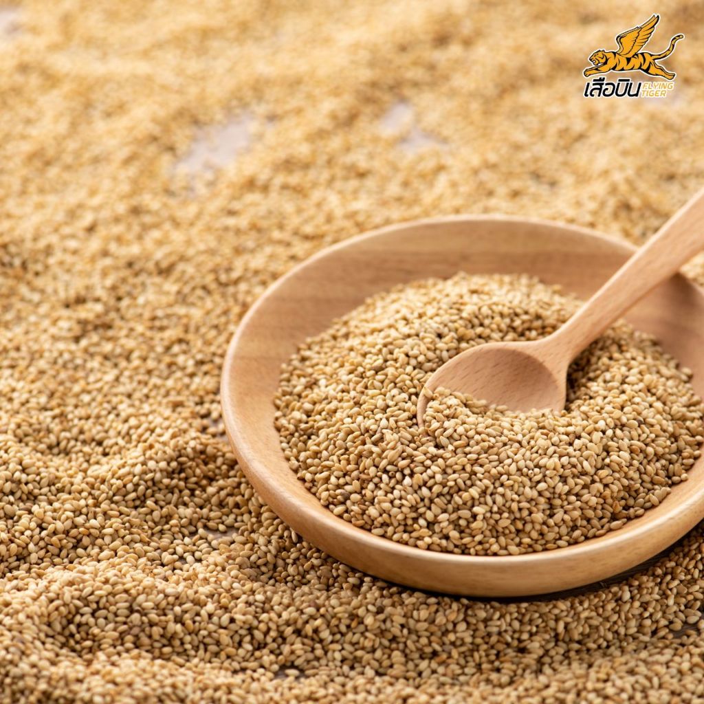 งาขาวคั่ว 100 กรัม (สีกลาง) พร้อมทาน Roasted Sesame Flying Tiger เสือบิน งาคั่ว Roasted white sesame - รูปที่ 5