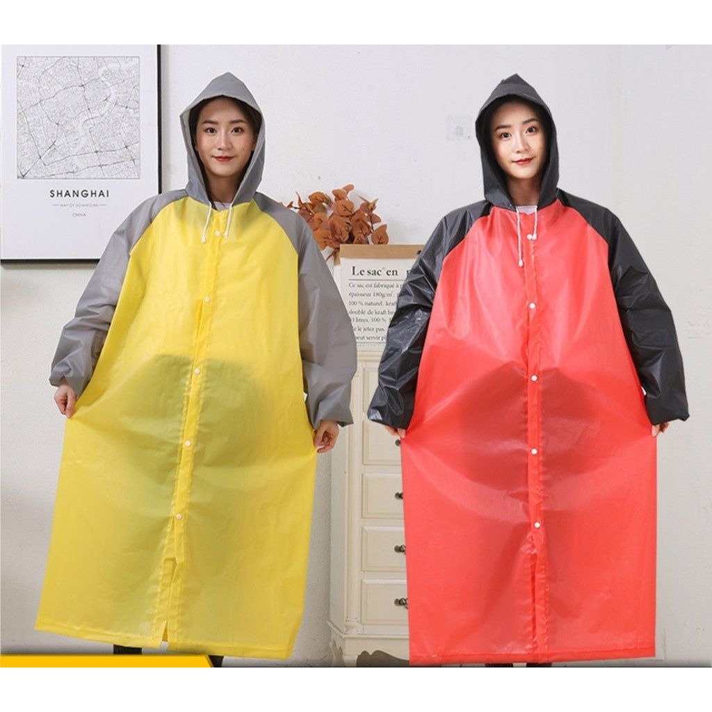 ใหม่ล่าสุด EVA เสื้อกันฝนทูโทน เสื้อกันฝนแฟชั่น สไตล์เกาหลี