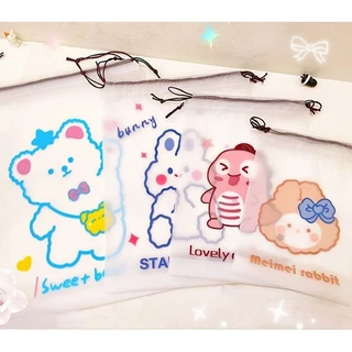 ถุงพลาสจัดระเบียบกระเป๋าแบบเชือกรูด ใส่เสื้อผ้า รองเท้า
