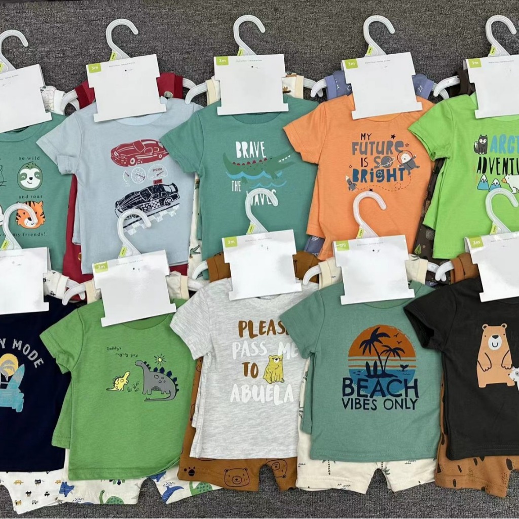 เช็ตสามตัว เสื้อผ้าเด็กหน้าร้อน รอมเปอร์หน้าร้อน ชุดเด็กเซ็ตหน้าร้อน