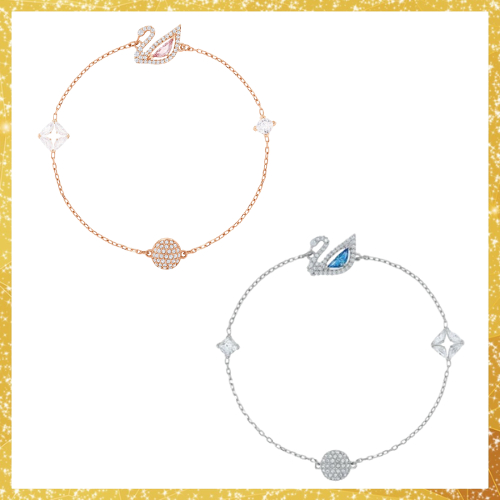 กำไลพร้อมจี้ DAZZLING Swan สร้อยข้อมือคริสตัล ลายหงส์โรแมนติก ของขวัญสำหรับคนพิเศษ พร้อมส่ง