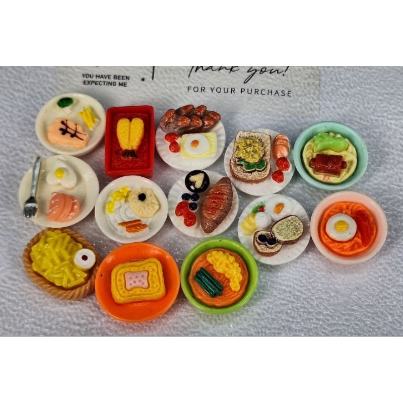 doll house อะไหล่เรซิ่นตกแต่งงาน diy รูปอาหาร ขนาด 2.5-3 cm. จน. 1 ชิ้น
