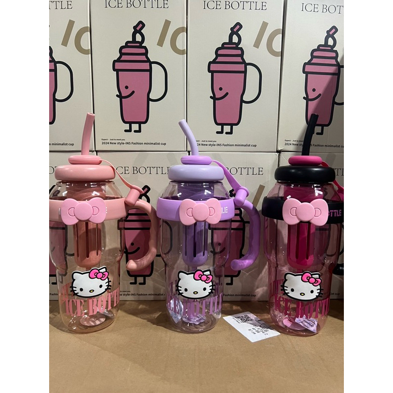 พร้อมส่ง แก้วน้ำไอศครีม ลายการ์ตูน งานพลาสติกอย่างดี ขนาด 1,300 ml