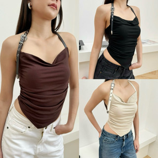 BABIEXBANIE - BELT TOP เสื้อคล้องคอสายเข็มขัด