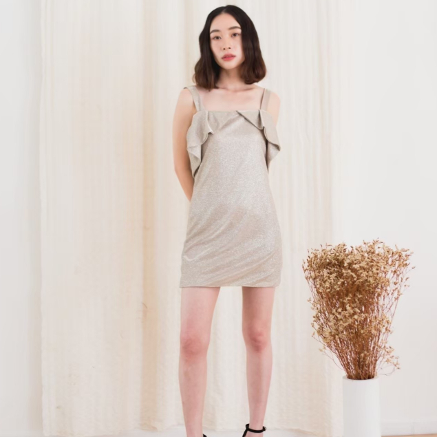 MANTIKA - (Darla Dress) ชุดเดรสสั้นกริตเตอร์สายเดี่ยวออกงาน