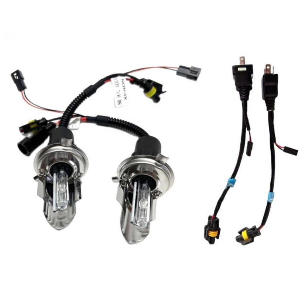 fd_24hr ไฟหน้ารถยนต์ H4 HID โคมไฟแกว่ง XENON HID พร้อมสายรีเลย์ ขั้วH4 H-L ค่าสี 6000K 1คู่ 55W รถยน