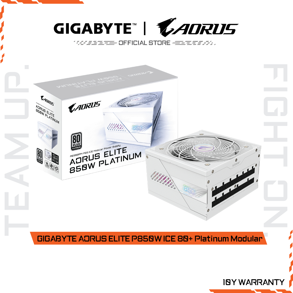 GIGABYTE AORUS ELITE P850W 80+ Platinum PCIe 5.0 ICE POWER SUPPLY MODULAR (GP-AE850PM PG5 ICE)