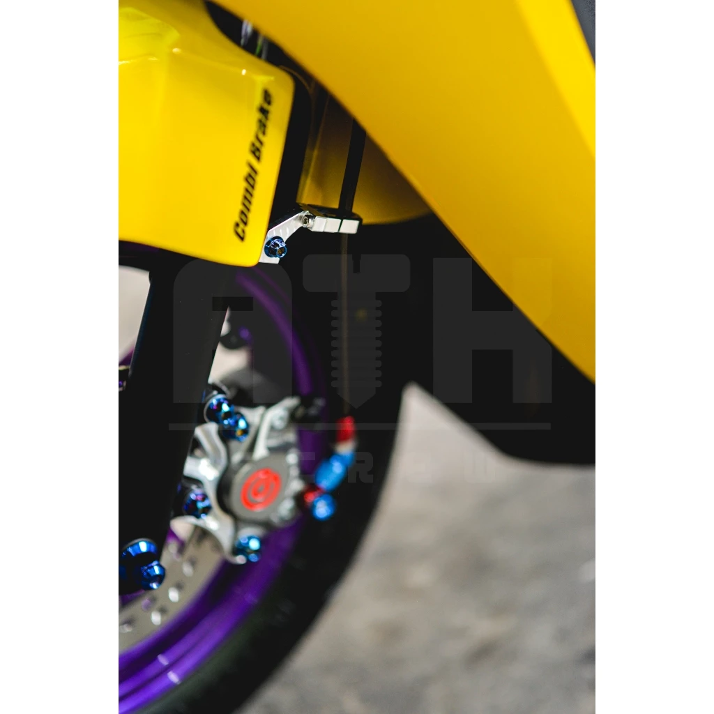 ตัวล็อคสายเบรคหน้าสำหรับสายเบรคแต่ง Honda Giorno สีเลส thumbnail 5