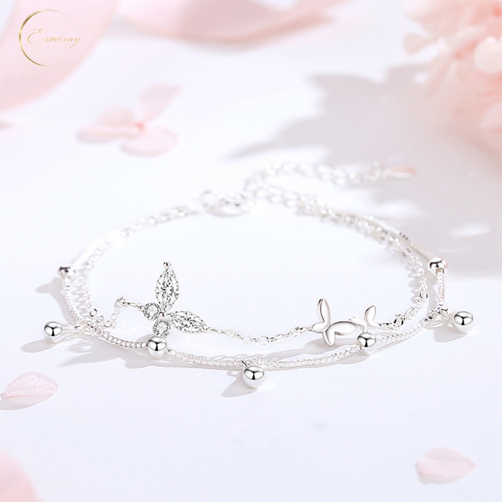 ☆Borboleta Bracelace☆ สร้อยข้อมือ กำไล เงินแท้ ✯Esmeray✯ ผีเสื้อ สวย น่ารัก ของขวัญ