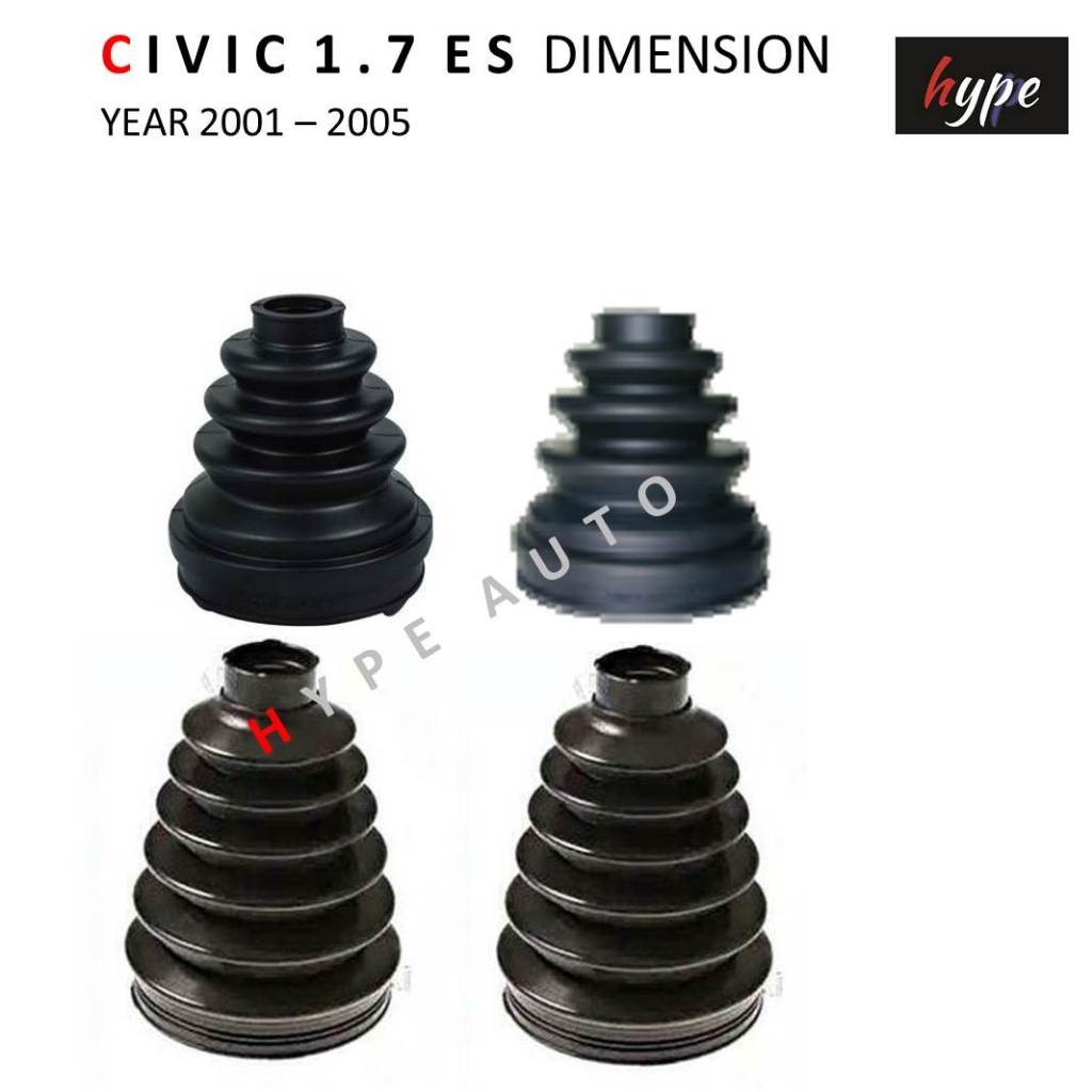 *** SET ***  ยางกันฝุ่นเพลาขับ ยางหุ้มเพลา ครบชุด ซีวิค CIVIC 1.7 ES โฉม ไดเมนชั่น DIMENSION ปี 2001
