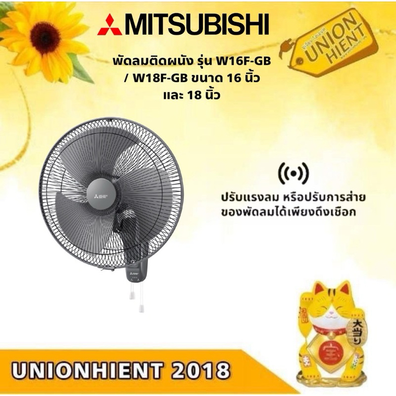 MITSUBISHI พัดลมติดผนัง รุ่น W16F-GB / W18F-GB ขนาด 16 นิ้ว และ 18 นิ้ว