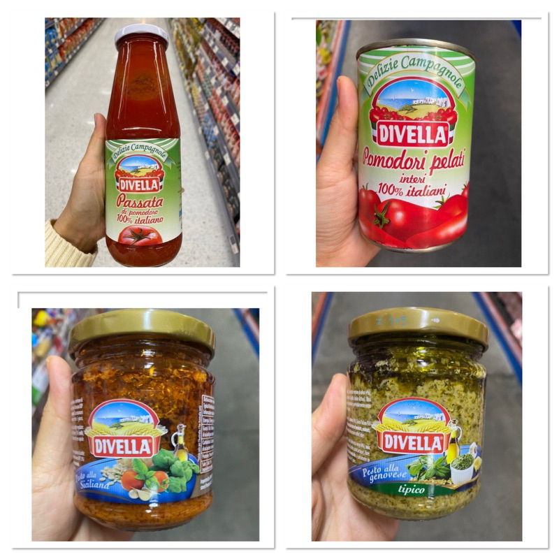 Tomato Passata Sauce Divella 680 G. ซอสมะเขือเทศ ดีเวลล่า / Pesto Alla Siciliana / Genovese / Italia