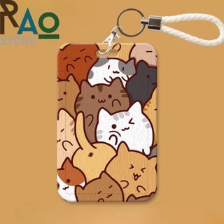 RAO Store พร้อมส่ง ที่ใส่บัตรพนักงานลายเทปคลาสสิค คีย์การ์ด มีสายคล้องแขน คล้องคอ