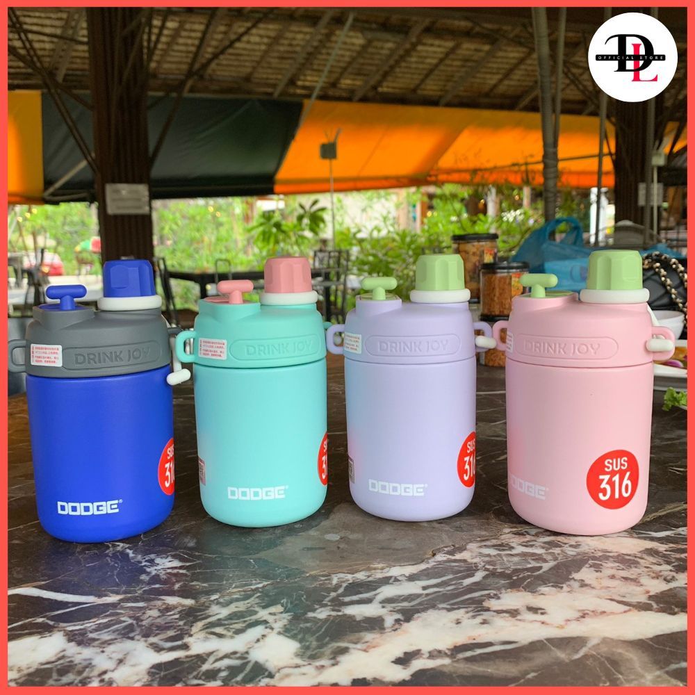 DODGE DB-23693 กระบอกน้ำหูการ์ตูน+สายสะพาย เก็บความเย็น-ร้อน สแตนเลส 316 พกพาสุดน่ารัก ขนาด450 ml.