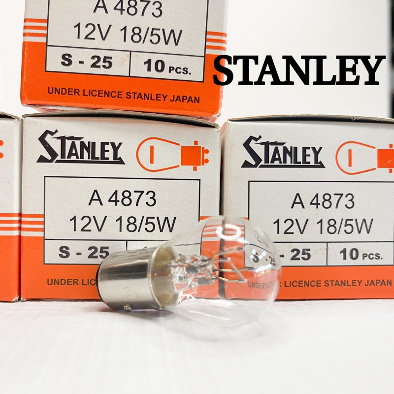 หลอดไฟท้ายมอเตอร์ไซค์ STANLEYแท้ 12V18/5w ราคา1หลอด