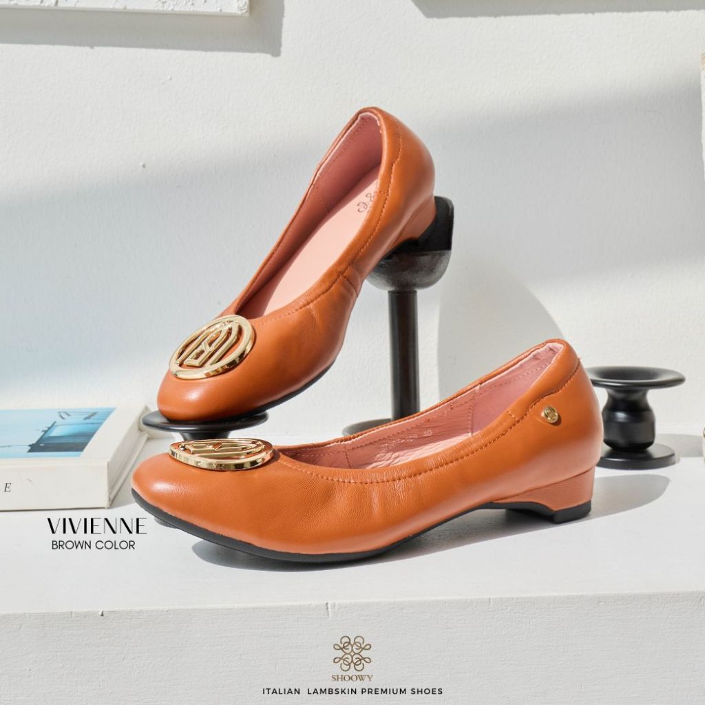 รองเท้าหนังแกะรุ่น Vivienne Brown Color (สีน้ำตาล)